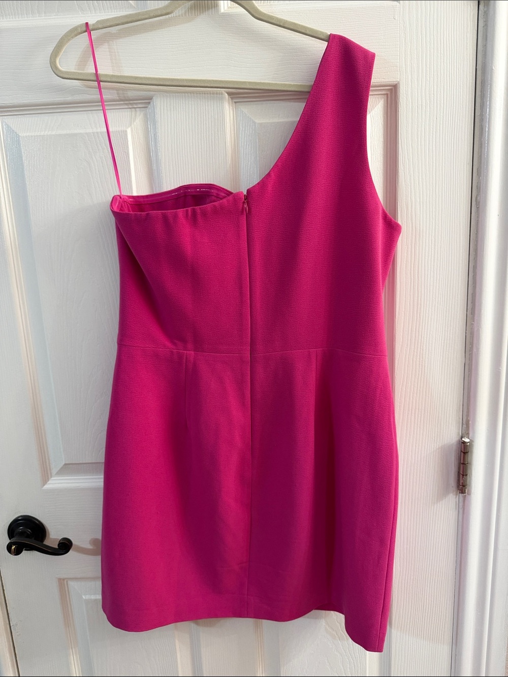 Dress the Population One-Shoulder Fuchsia Mini Dress - Picture 3 of 3